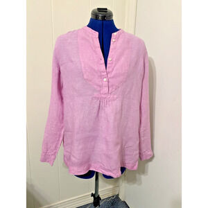 J Crew Shirt Womens 10 Lavender Baird McNutt Irish Linen Relaxed Button Up Beach